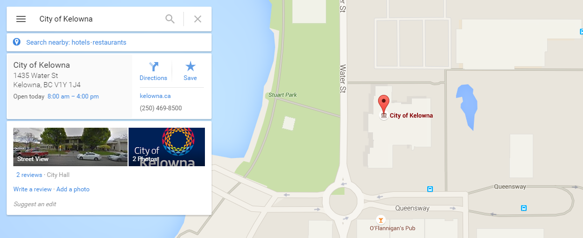 Kelowna Web Developer - Google Maps